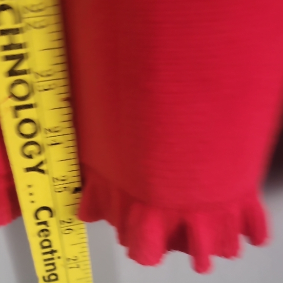 J. Crew Red Button Ruffle Sweater - Picture 3 of 4